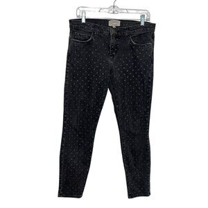 Current/Elliott The stiletto  Polka Dot Skinny Jeans 29 in black ash